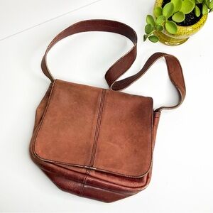 Frank Clegg Vintage Brown Leather Shoulder Bag